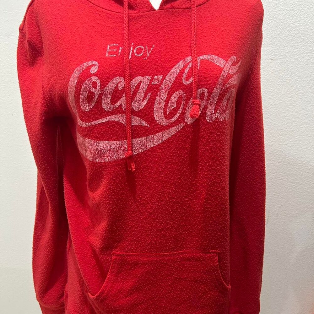 Coca-cola Women's Red and White Hoodie